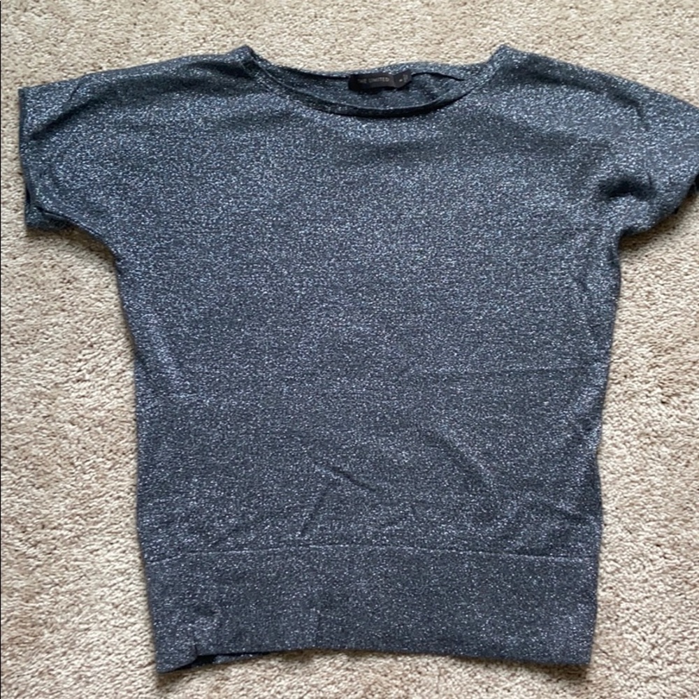 Short Sleeve Metallic Top